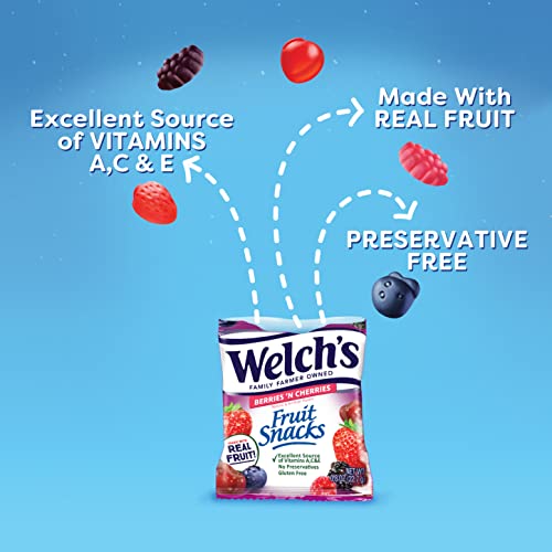 Welchs Fruit Snacks, Berries N Cherries, Gluten Free, Bulk Pac