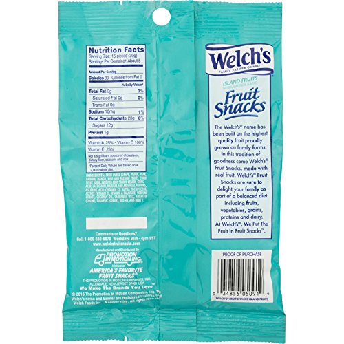 Welchs Fruit Snacks, Island Fruits, 5 Ounce Pack Of 12