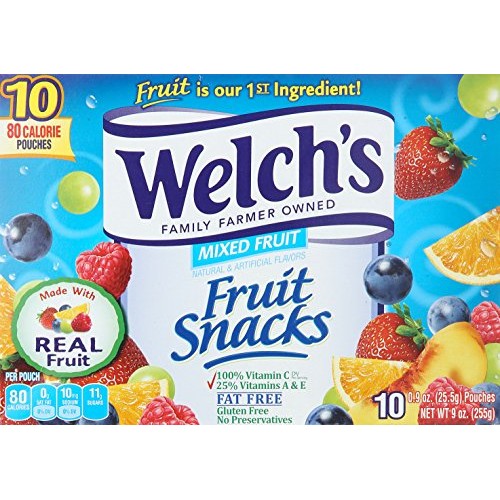 Welchs Fruit Snacks, Mixed Fruit, 10 Pouches, 0.9 Oz Each