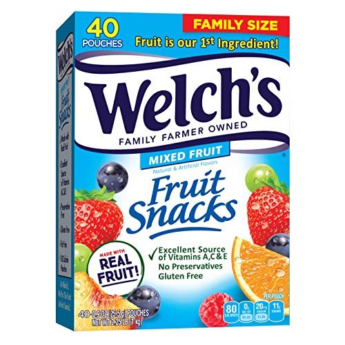 Welchs Fruit Snacks, Mixed Fruit, Gluten Free, Bulk Pack, 0.9 O