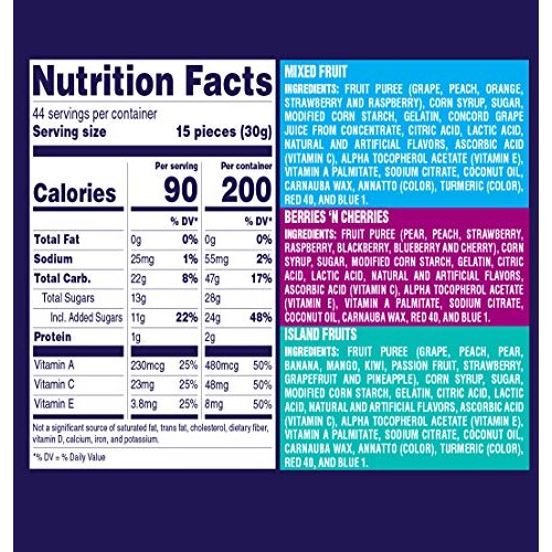 Welchs Fruit Snacks, Variety Pack With Mixed Fruit, Island Frui