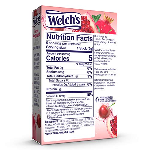 Welchs Singles To Go Water Drink Mix - Cherry Promegranate Powd