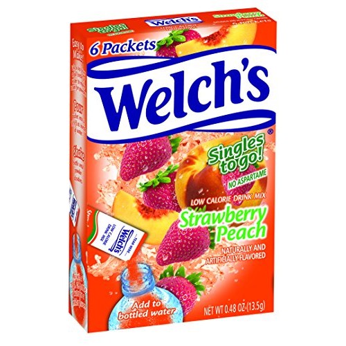 Welchs Singles To Go Water Drink Mix - Strawberry Peach Powder