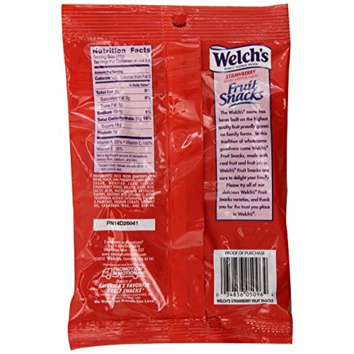 Welchs Strawberry Fruit Snacks, 5-Ounce Pack Of 12 Welchs Strawberry Fruit Snacks, 5-Ounce Pack Of 12