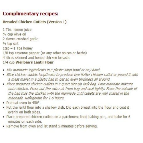 Wellbees Organic Lentil Flour - Pre-Soaked &Amp; Pre-Rinsed - 1 Lb