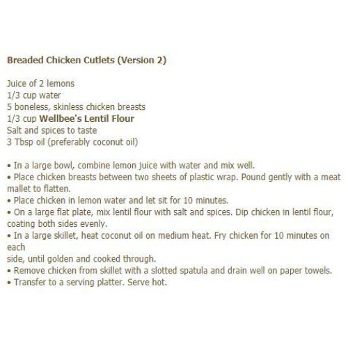 Wellbees Organic Lentil Flour - Pre-Soaked &Amp; Pre-Rinsed - 1 Lb