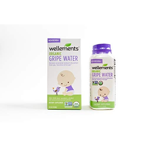 Wellements Organic Gripe Water, 4 Fl Oz, Eases Babys Stomach Di