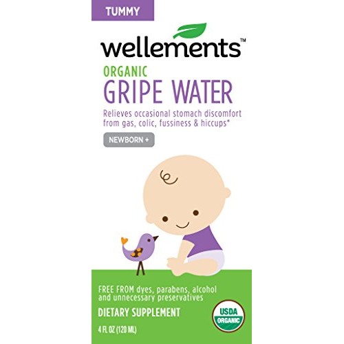Wellements Organic Gripe Water, 4 Fl Oz, Eases Babys Stomach Di