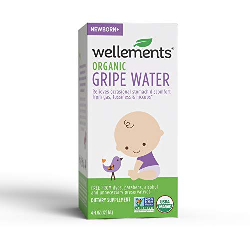 Wellements Organic Gripe Water, 4 Fl Oz, Eases Babys Stomach Di