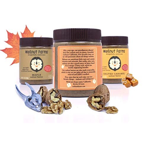 Wellnut Farms Creamy Walnut Butter, Salted Caramel, 11 Ounce, Gl