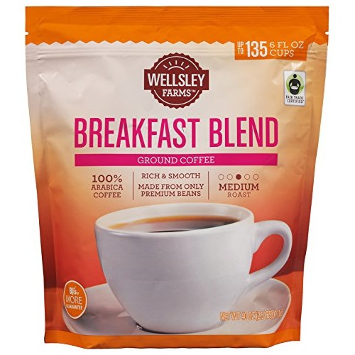 Wellsley Farms Breakfast Blend Ground Coffee, 40 Ounce