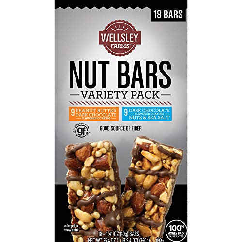 Wellsley Farms Nut Bars Dark Chocolatevariety Pack 9 Peanut Butt