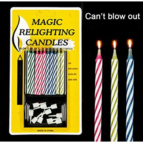 20Pcs Funny Magic Trick Relighting Candle Birthday Cake Decors P