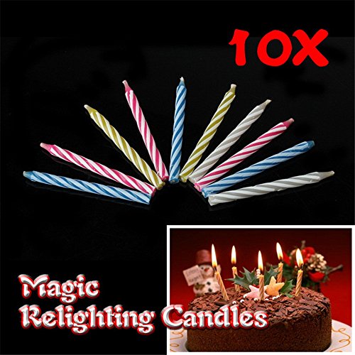 20Pcs Funny Magic Trick Relighting Candle Birthday Cake Decors P