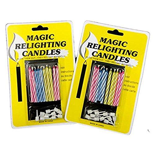 20Pcs Funny Magic Trick Relighting Candle Birthday Cake Decors P
