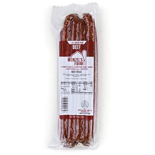 Wenzels Farm Beef Sticks - Gluten Free - No Msg - 1 Lb Package
