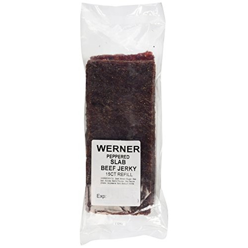 Werner Beef Jerky Slabs Peppered, Giant Slab - 15Ct