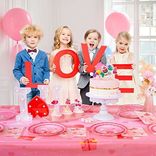 Valentines Cupcake Toppers - 49 Pcs Valentines Day Cupcake Decor