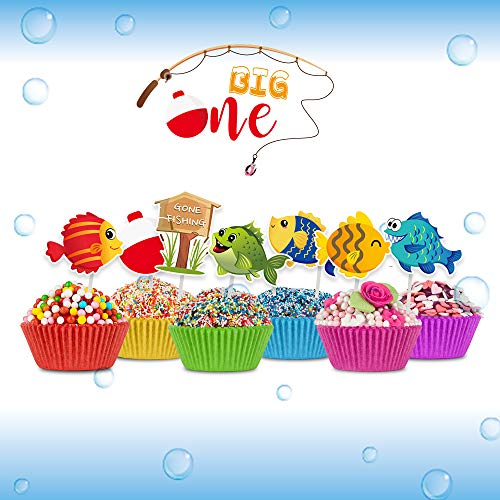 Wernnsai Fish Cupcake Topper - Little Fisherman Birthday Party C