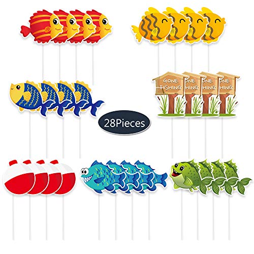 Wernnsai Fish Cupcake Topper - Little Fisherman Birthday Party C