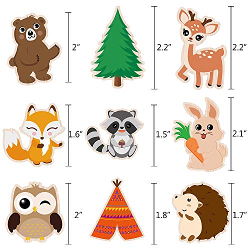 Wernnsai Woodland Creatures Cupcake Toppers - 45 Pcs Cute Forest