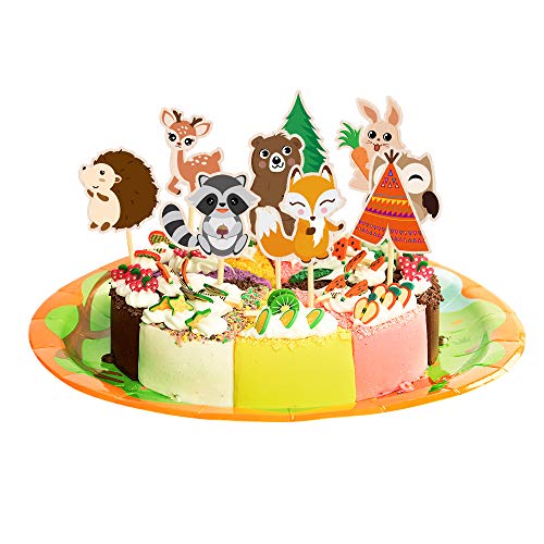 Wernnsai Woodland Creatures Cupcake Toppers - 45 Pcs Cute Forest