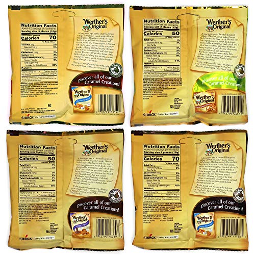 Werthers Hard Candy Variety Pack Of 4 Flavors - 2.65 Ounce Bags
