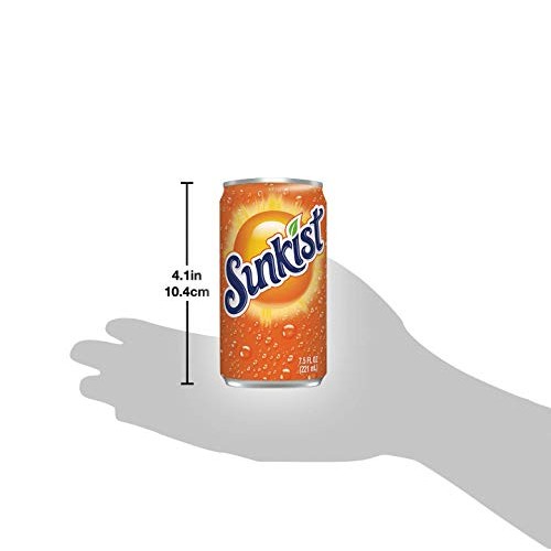Sunkist Orange Soda Mini Soda Cans, 7.5 Oz Soft Drinks Bulk Snac