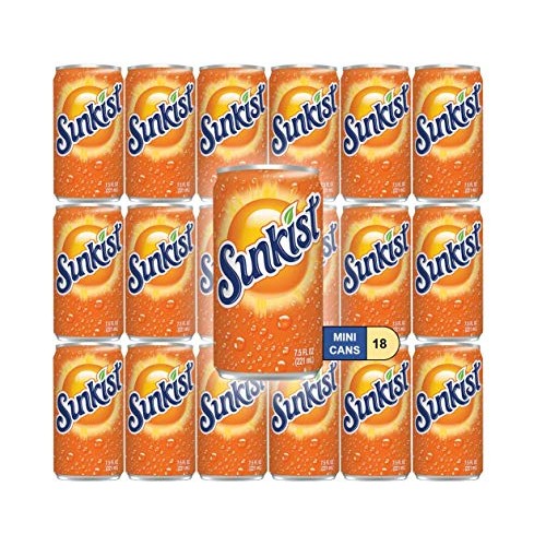 Sunkist Orange Soda Mini Soda Cans, 7.5 Oz Soft Drinks Bulk Snac