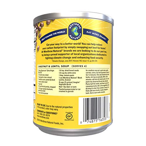 Westbrae Natural Organic Black Lentils, No Salt Added, 25 Oz Pa