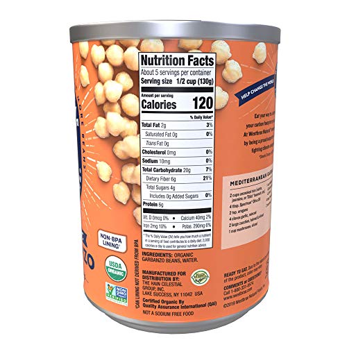 Westbrae Natural Organic Garbanzo Beans, No Salt Added, 25 Oz P