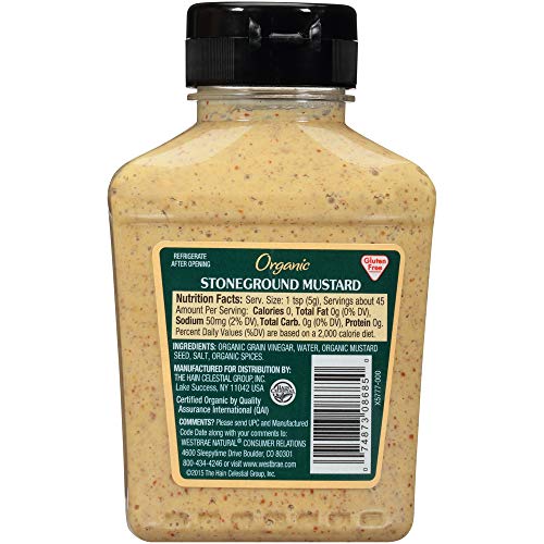 Westbrae Natural Organic Mustard, Stoneground, 8 Oz
