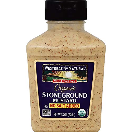 Westbrae Natural Stoneground Mustard, No Salt Added, 8 Ounce Bot