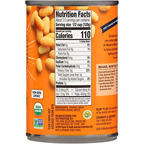 Westbrae Natural, Vegetarian Organic, Great Northern Beans, 15 Oz