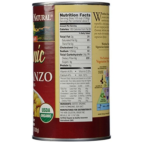 Westbrae, Organic Garbanzo Beans, 25 Oz