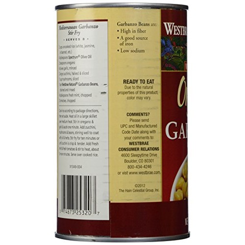 Westbrae, Organic Garbanzo Beans, 25 Oz