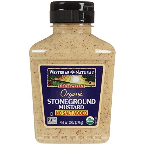 Westbrae Organic Stoneground Mustard No Salt Added, 8 Ounce