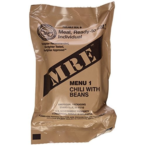 Chili With Beans Mre Meal - Genuine Us Military Surplus Inspecti
