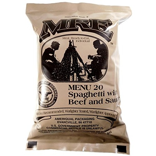Spaghetti W/Meat Sauce Mre Meal - Genuine Us Military Surplus In