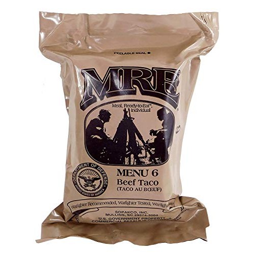 Beef Taco Mre Meal - Genuine Us Military Surplus Inspection Date