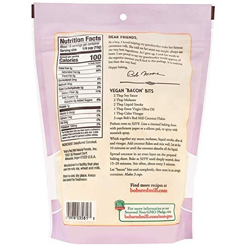 Bobs Red Mill Flaked Coconut Unsweetened 10 Ounce Bundle With S