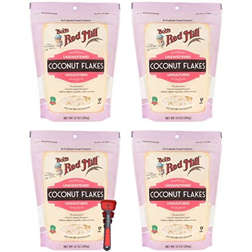 Bobs Red Mill Flaked Coconut Unsweetened 10 Ounce Bundle With S