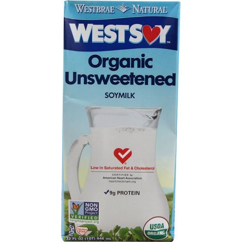 Westsoy Organic Unsweetened Soymilk Original -- 32 Fl Oz - 2 Pc