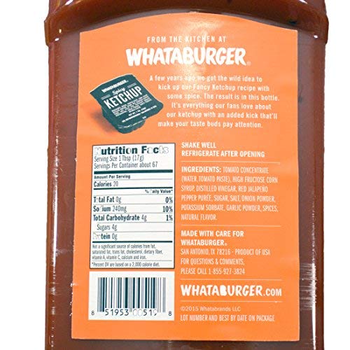 Whataburger Texas Size Spicy Ketchup 40 Oz Bottle
