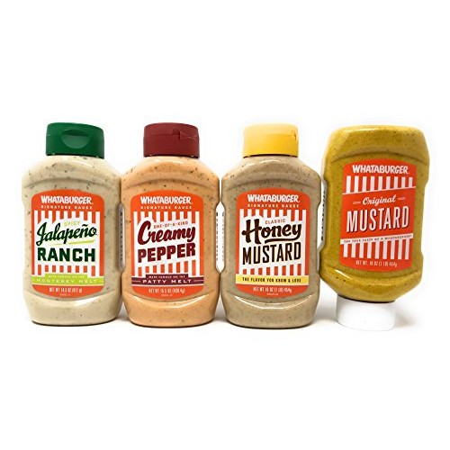 Whataburger Sauce Bundle Mustard, Honey Mustard,Creamy Pepper, Whataburger Sauce Bundle Mustard, Honey Mustard,Creamy Pepper,