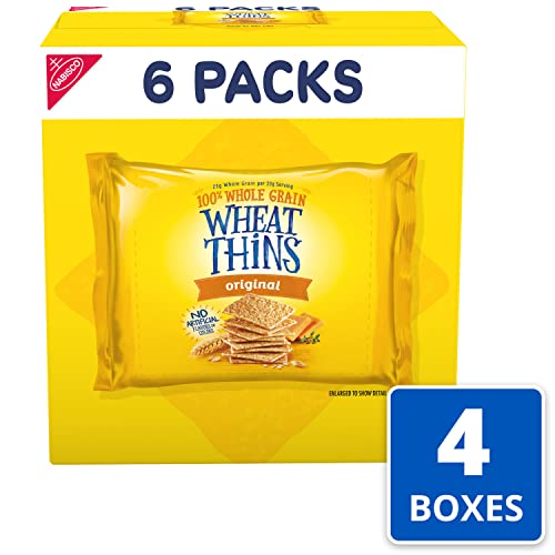 Wheat Thins Original Whole Grain Wheat Crackers, 6 Snack Packs