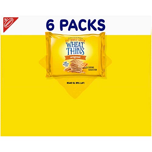 Wheat Thins Original Whole Grain Wheat Crackers, 6 Snack Packs