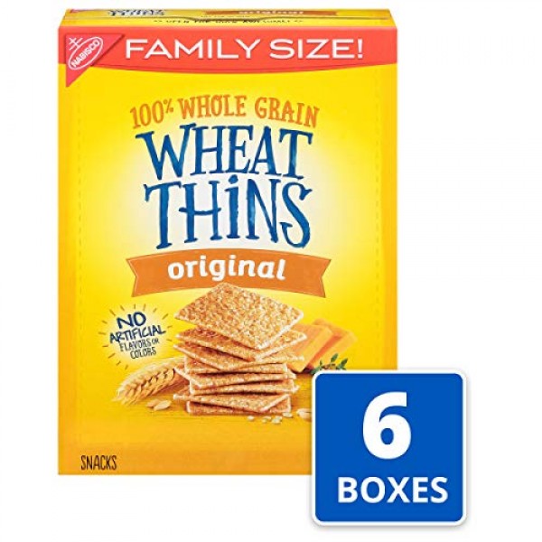 Wheat Thins Original Whole Grain Wheat Crackers, 6 - 16 Oz Famil