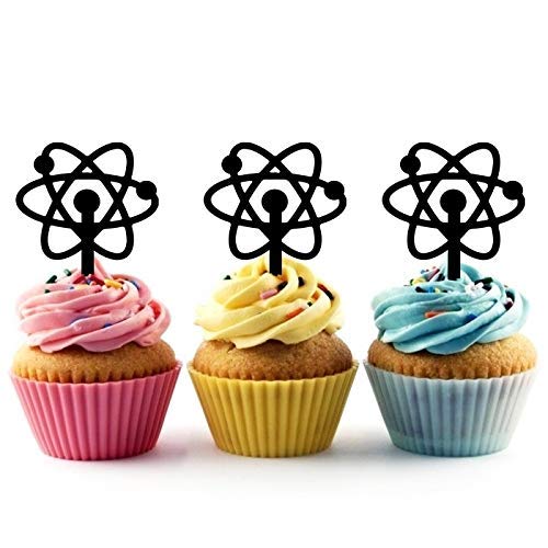 Atom Science Physics Electron Silhouette Acrylic Cupcake Toppers