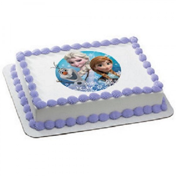 Frozen Olaf, Anna, and Elsa Edible Icing Image Cake Decoration T...